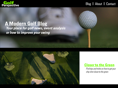 Golf Blog Design Concept adobe xd design ui ux web