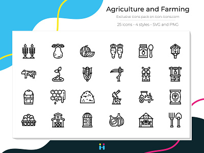 Agriculture and Farming icons (Line) agriculture farming farming logo free icons freebie graphicdesign icons illustrator line icons pictograms