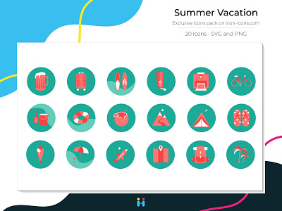 Summer Vacation icons beach design free icons freebie graphicdesign holiday icons illustration illustrator logo summer travel ui ux vacation