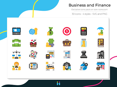 Business and Finance Flat icons business exclusive icons finance free icons freebie graphicdesign icons illustrator logo marketing pictogram ui