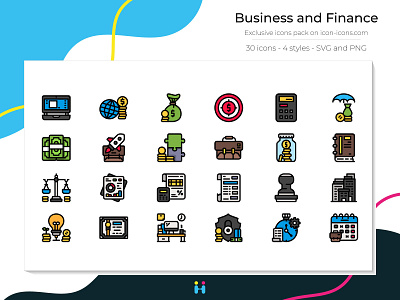 Business and Finance Filled Line icons