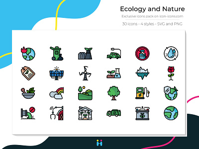 Ecology and Nature icons (Filled Line) design earth ecology environement exclusive icons free icons freebie graphicdesign icons illustration illustrator logo nature pictogram planet