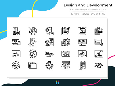 Design and Development icons (Line) design development exclusive icons free icons freebie graphicdesign icons illustration illustrator logo pictogram ui design uiux