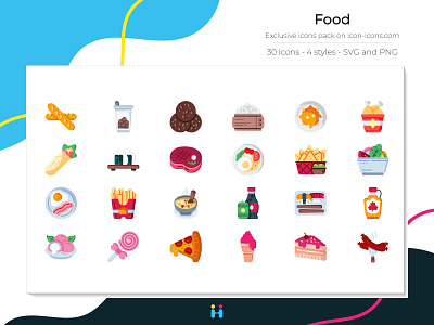 Food icons (Flat) design exclusive icons food free icons freebie graphicdesign icons illustration illustrator logo pictogram