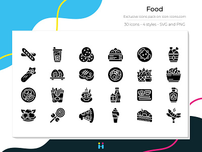 Food icons (Solid) design exclusive icons food free icons freebie graphicdesign icons illustration illustrator logo pictogram