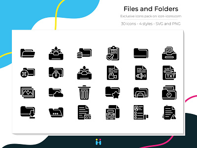 Files and Folders icons (Solid) archive design exclusive icons files folders free icons freebie graphicdesign icons illustration illustrator logo office pictogram