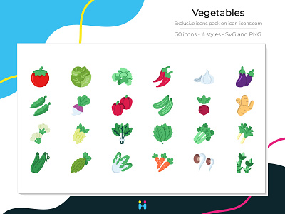 Vegetables icons (Flat)