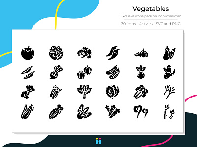 Vegetables icons (Solid) design exclusive icons free icons freebie fruit graphicdesign icon icons illustration illustrator logo menu pictogram restaurant vegetables