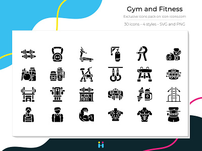 Gym and Fitness icons (Solid)