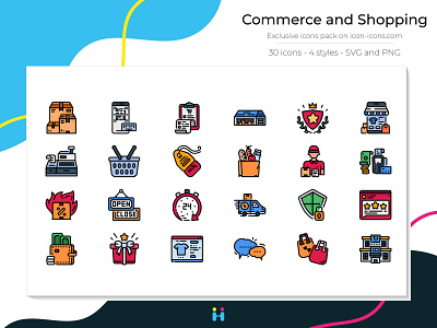 Commerce and Shopping icons (Filled Line)