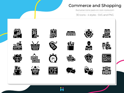 Commerce and Shopping icons (Solid) commerce design exclusive icons free icons freebie graphicdesign icons illustration illustrator logo pictogram shopping