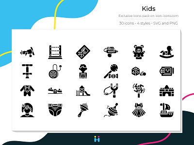 Kids icons (Solid) design exclusive icons free icons freebie graphicdesign icons illustration illustrator kids logo pictogram