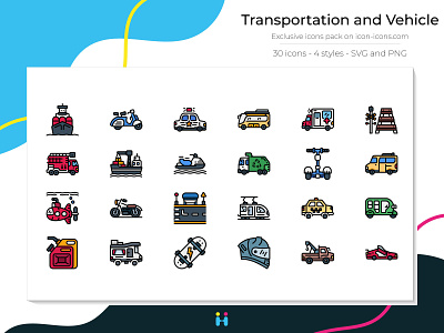 Transportation and Vehicle icons (Filled Line) design exclusive icons free icons freebie graphicdesign icons illustration illustrator logo pictogram transportation vehicle