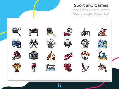 Sport and Games icons (Filled Line) design exclusive icons free icons freebie games graphicdesign icons illustration illustrator logo pictogram sport
