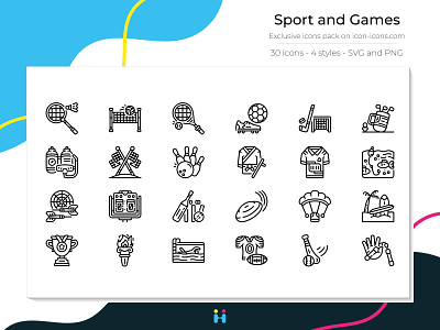 Sport and Games icons (Line) design exclusive icons free icons freebie games graphicdesign icons illustration illustrator logo pictogram sport