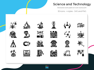 Science and Technology icons - Solid design exclusive icons free icons freebie graphicdesign icons illustration illustrator logo pictogram science technology