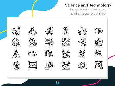 Science and Technology icons - Line design exclusive icons free icons freebie graphicdesign icons illustration illustrator logo pictogram science technology