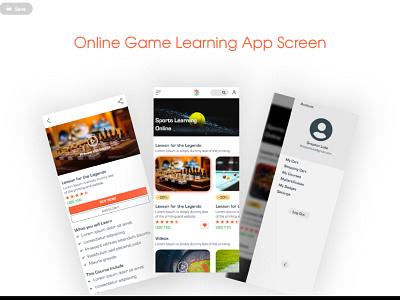 Online Sports Learning App app design mobile app mobile app design mobile ui ui ui ux uidesign uiux ux