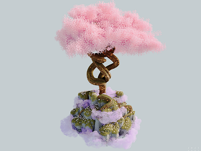 Mana Tree 3d art fanart illustration voxel voxel art