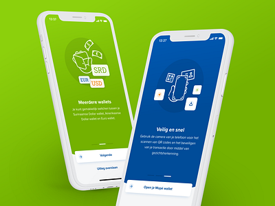 Mobile wallet for Surinamese bank android app banking branding illustration ios iphone mobile mope native onboarding suriname tour ui ux wallet