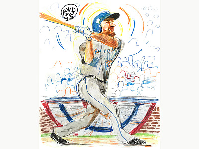 Daniel Murphy alvar.nyc illustration mets