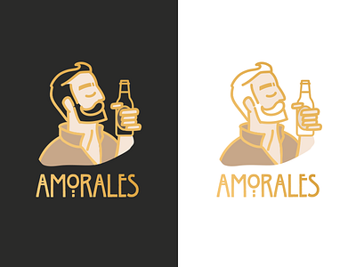 Amoprales Brewery amorales beard beer character craft human logo man men outline