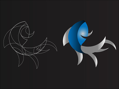 Fish / Dolphin Golden Ration Logo adobe design dolphin fish geometric design golden golden ratio goldenratio graphicdesign illustration illustrator