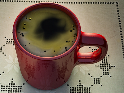 Mug of Coffe and foam 3d 3d modeling designer illustration