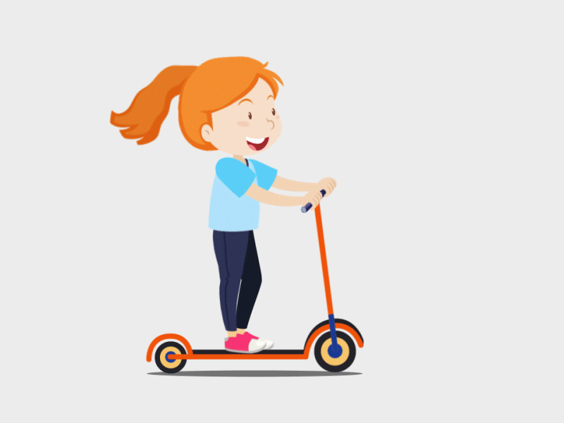 Scooter Animation 2d after effects animation girl loop looping motion design motion graphics scooter