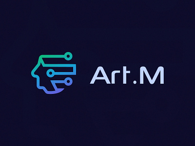 Art.m blokcahin brain brand identity branding crypto data design fintech hightech logo design modern saas software tech cirtcut technology unused