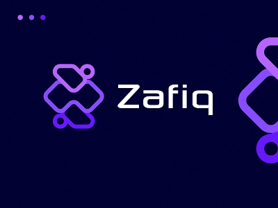 Zafiq blockchain branding crypto data fintech hightech lettering logo logo design saas startup technology z logo