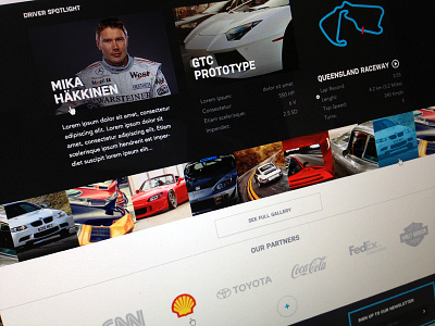 Motorsport website design clean homepage motorsport partners simple sponsors web webdesign website