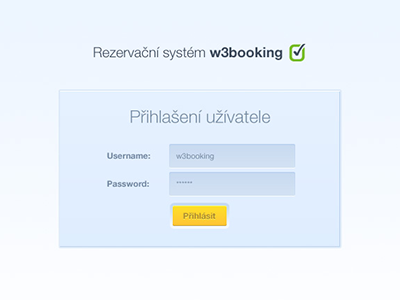 w3booking login clean interface light simple