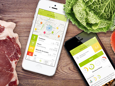 Kiwano iOS app app application clean food ios iphone map ui