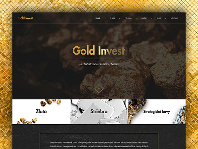 Gold Invest fullscreen gold header investing minimal textured web website