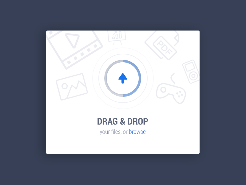 Upload Area UI web application ui drag upload pulse