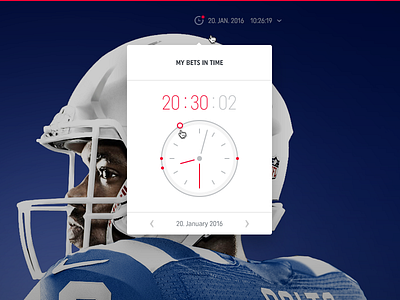 Interactive clock concept design calendar clean clock dropdown flat interface material time ui watches