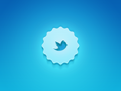 Twitter 3D badge 3d badge button icon twitter