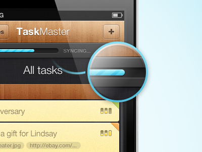 TaskMaster detail application interface iphone mac note texture ui