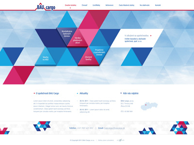 Baucargo clean colorful homepage simple website