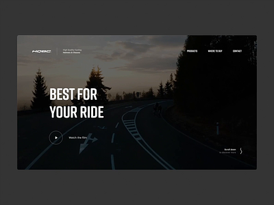 HQBC Hero animation bike dark header hero homepage landing minimal video web web design webdesign website