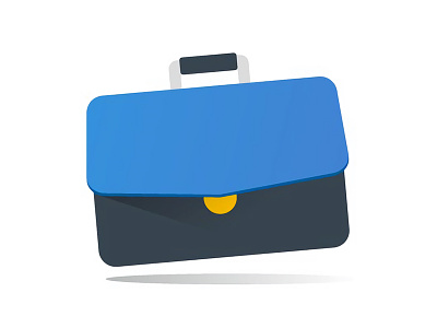 Blue Briefcase flat icon illust