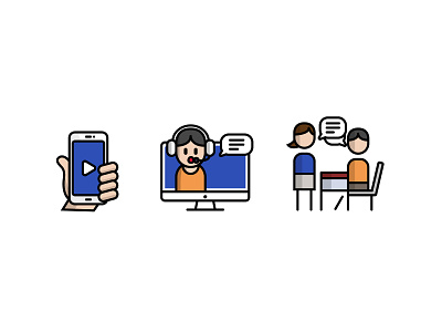Online Language School headphone headset illust illustration meeting school smartphone talk