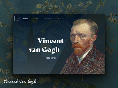 Vincent van Gogh Art - Website design art artist concept dark design drawing gallery graphic design illustration landing page login museum painting sign up ui ux van gogh vincent van gogh web design website