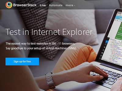 IE marketing page redesign