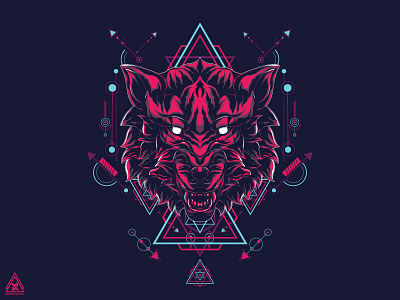Wolf Sacred Geometric animal detail geometric illustration jungle sacred wild wolf