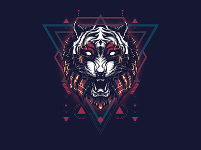 Tiger Sacred Geometry animal apparel head illustration poster sacred geometry t shirt design tattoo tiger website wild