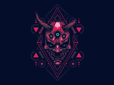 The Devil Sacred geometry brand cover creative devil dribbble evil face hannya horror illustration logo mask modern poster sacred geometry satan t shirt tattoo uiux