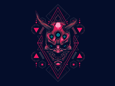 The Devil Sacred geometry brand cover creative devil dribbble evil face hannya horror illustration logo mask modern poster sacred geometry satan t shirt tattoo uiux