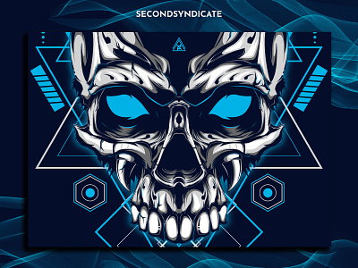 The Synd Skull sacred geometry detail dribbble face geometric head illustration king logo modern neon ornament poster sacred sacred geometry skull t shirt t shirt design tattoo vector wild